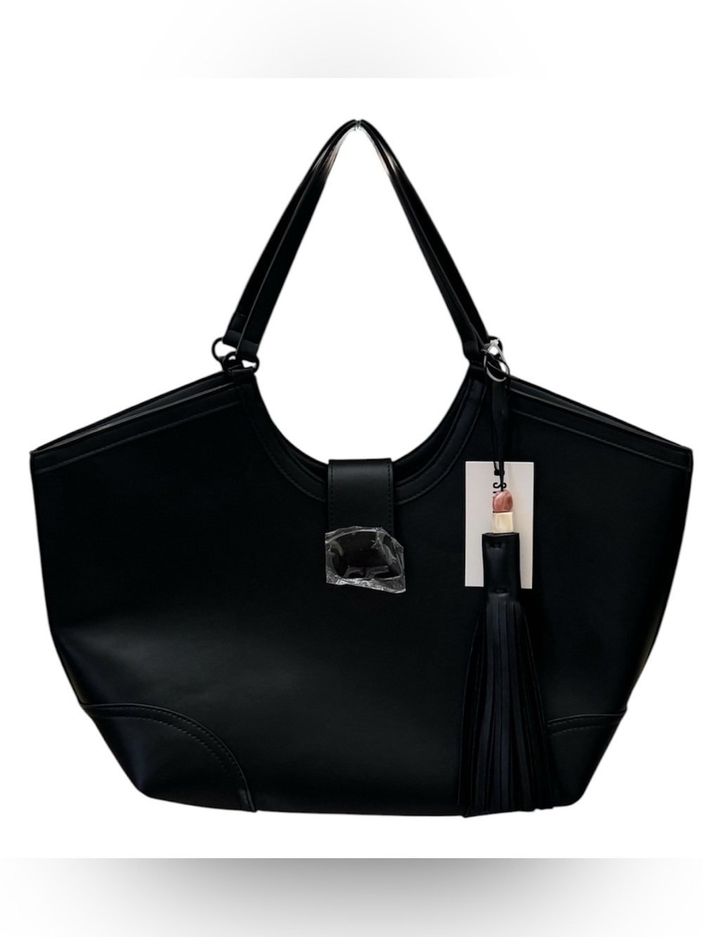 Steve Madden Black Tote with Tassel Accent Handbag